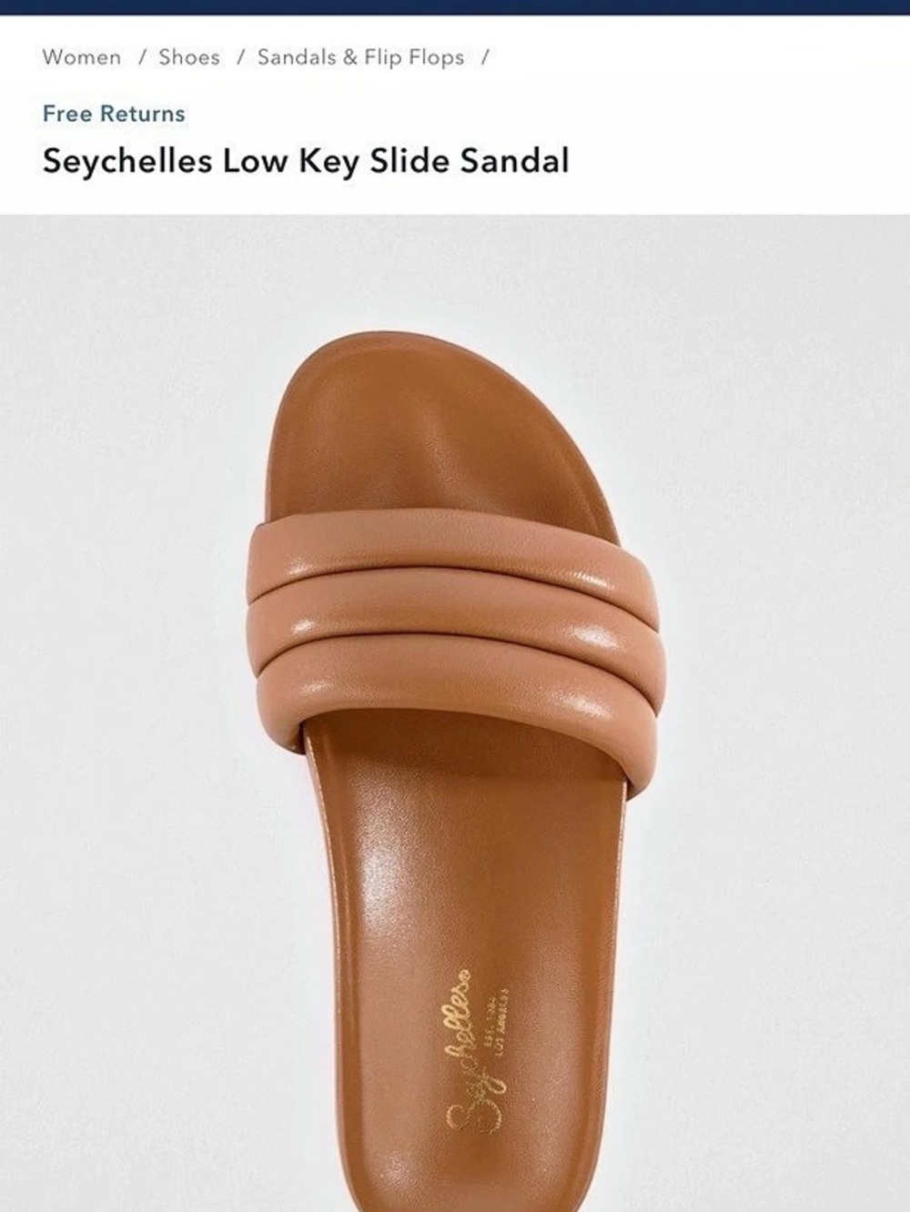 Seychelles Low Key Slide Sandal Brown Slide Sandals / 8